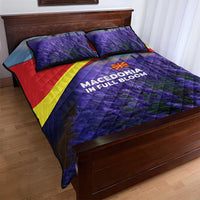 Macedonia Quilt Bed Set with Lavender Field and Bloom Curve Design - Wonder Print Shop