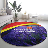 Macedonia Round Carpet with Lavender Field and Bloom Curve Design - Wonder Print Shop