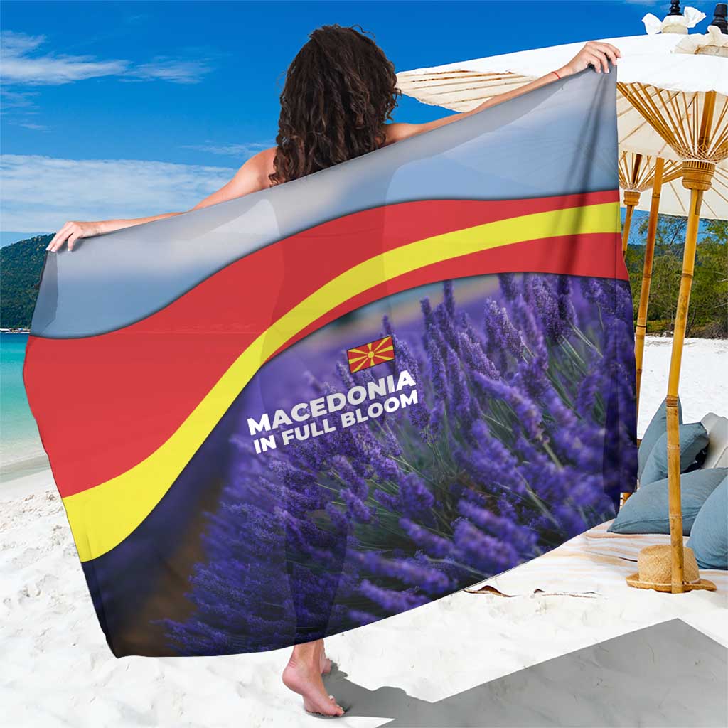 Macedonia Sarong with Lavender Field and Bloom Curve Design - Wonder Print Shop
