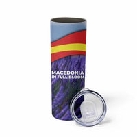 Macedonia Skinny Tumbler with Lavender Field and Bloom Curve Design - Wonder Print Shop