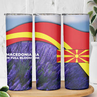 Macedonia Skinny Tumbler with Lavender Field and Bloom Curve Design - Wonder Print Shop