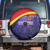 Macedonia Spare Tire Cover with Lavender Field and Bloom Curve Design - Wonder Print Shop