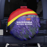 Macedonia Spare Tire Cover with Lavender Field and Bloom Curve Design - Wonder Print Shop