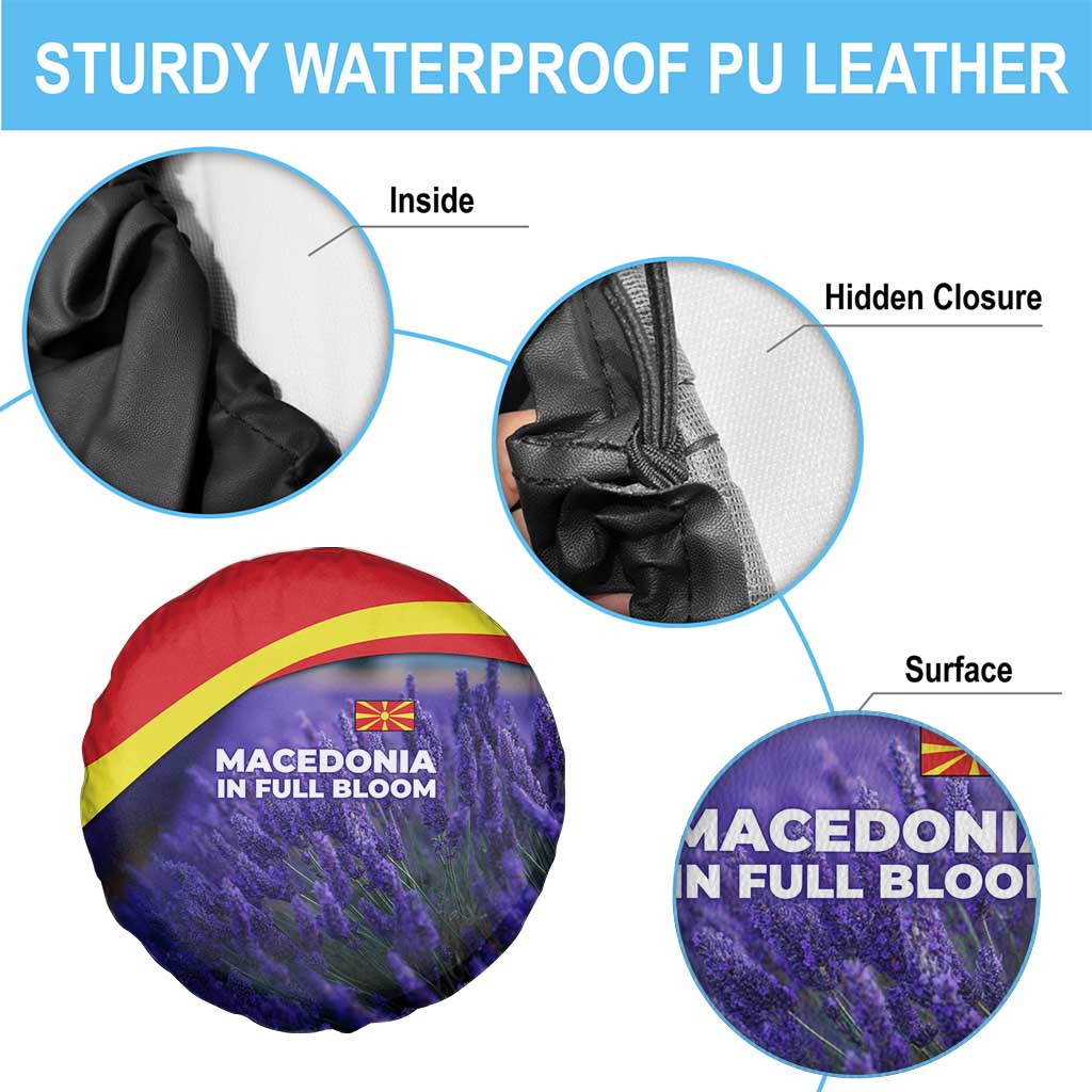 Macedonia Spare Tire Cover with Lavender Field and Bloom Curve Design - Wonder Print Shop