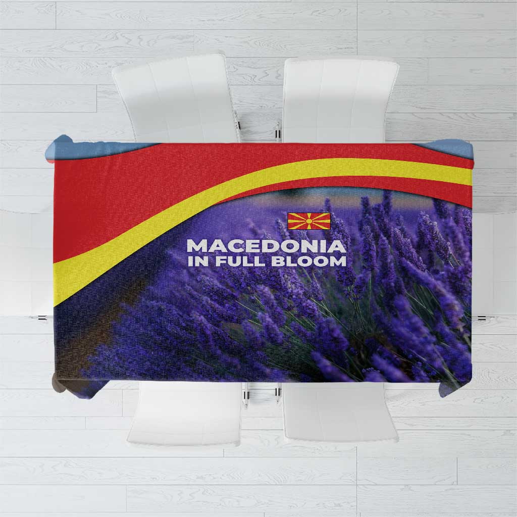 Macedonia Tablecloth with Lavender Field and Bloom Curve Design - Wonder Print Shop