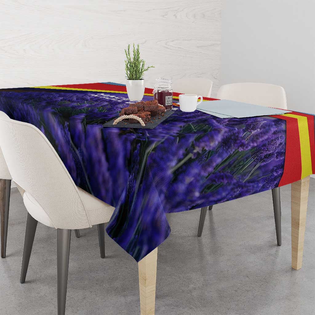 Macedonia Tablecloth with Lavender Field and Bloom Curve Design - Wonder Print Shop