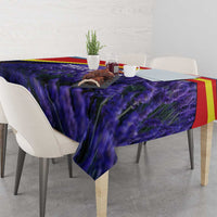 Macedonia Tablecloth with Lavender Field and Bloom Curve Design - Wonder Print Shop