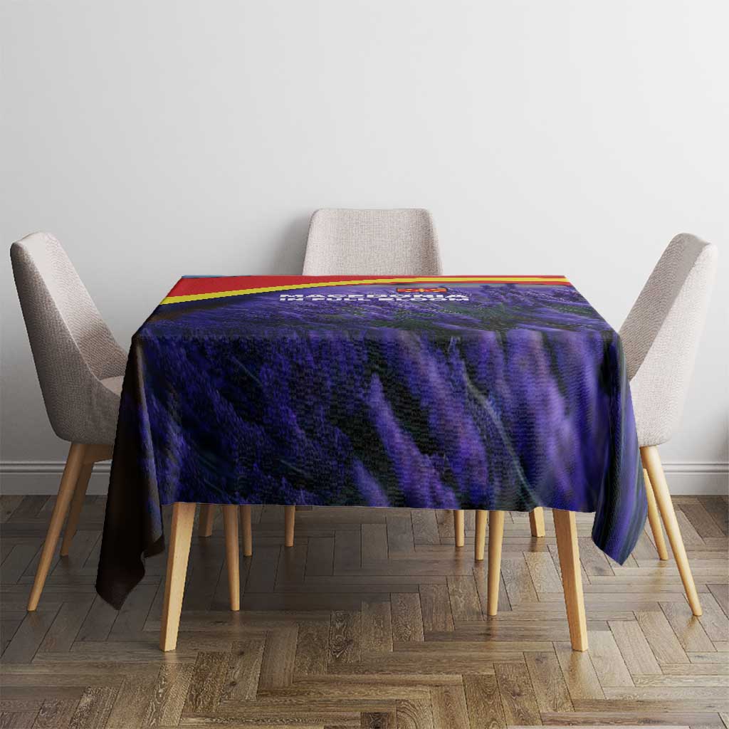 Macedonia Tablecloth with Lavender Field and Bloom Curve Design - Wonder Print Shop