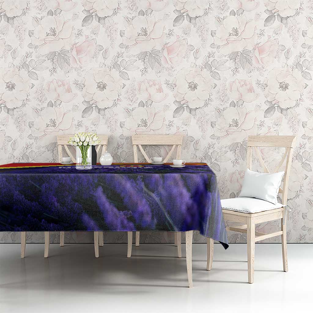 Macedonia Tablecloth with Lavender Field and Bloom Curve Design - Wonder Print Shop