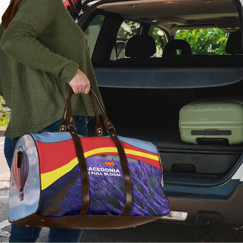 Macedonia Travel Bag with Lavender Field and Bloom Curve Design - Wonder Print Shop