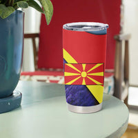 Macedonia Tumbler Cup with Lavender Field and Bloom Curve Design - Wonder Print Shop