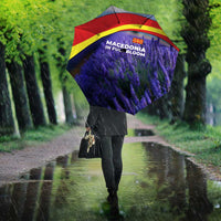 Macedonia Umbrella with Lavender Field and Bloom Curve Design - Wonder Print Shop