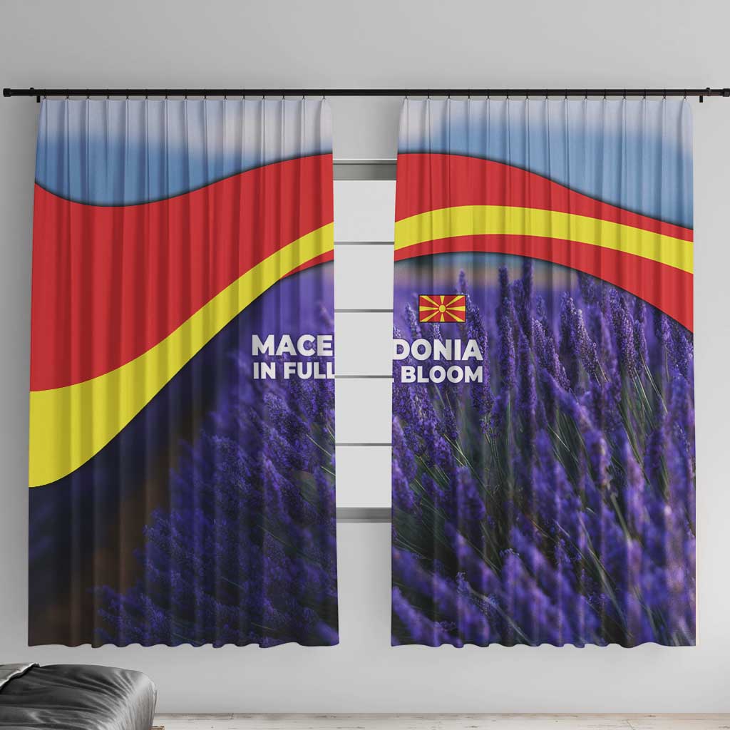 Macedonia Window Curtain with Lavender Field and Bloom Curve Design - Wonder Print Shop