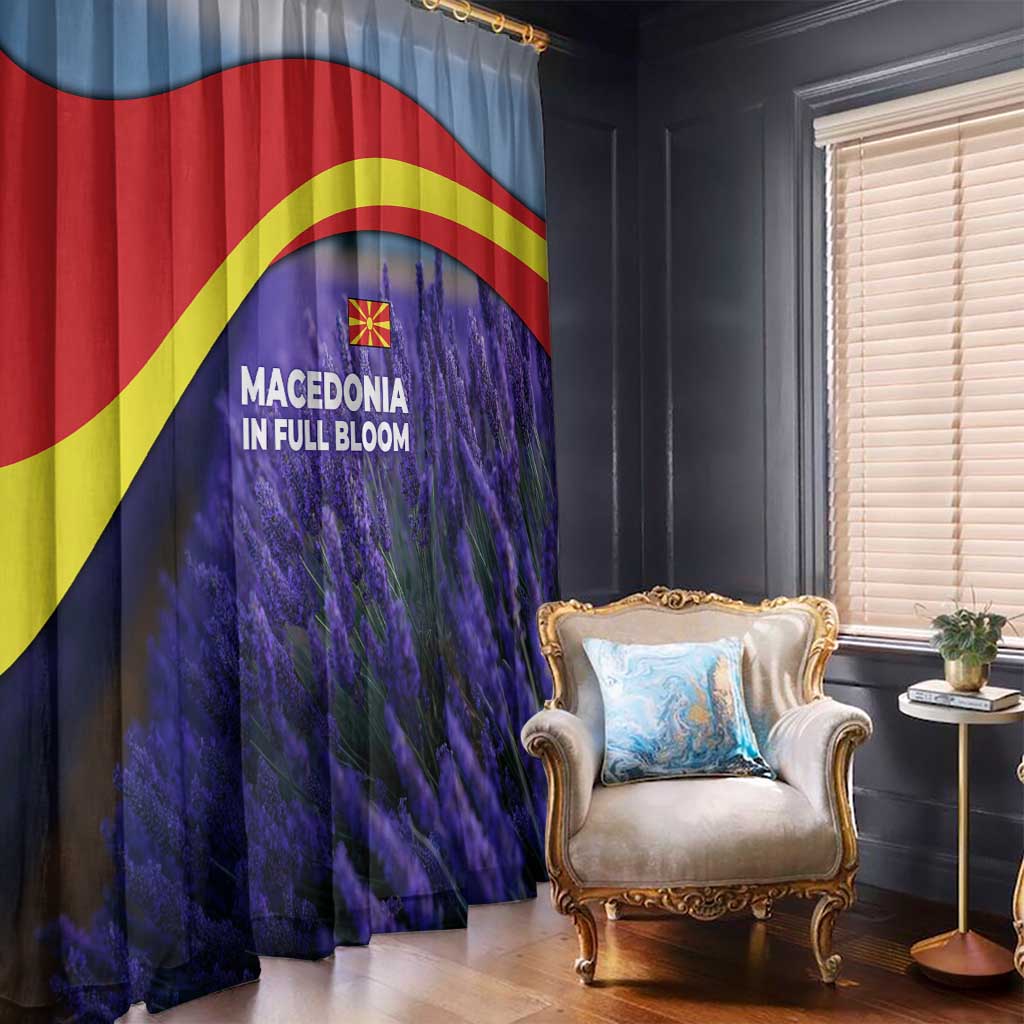 Macedonia Window Curtain with Lavender Field and Bloom Curve Design - Wonder Print Shop