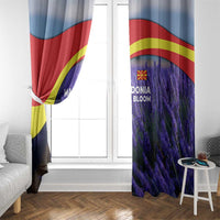 Macedonia Window Curtain with Lavender Field and Bloom Curve Design - Wonder Print Shop