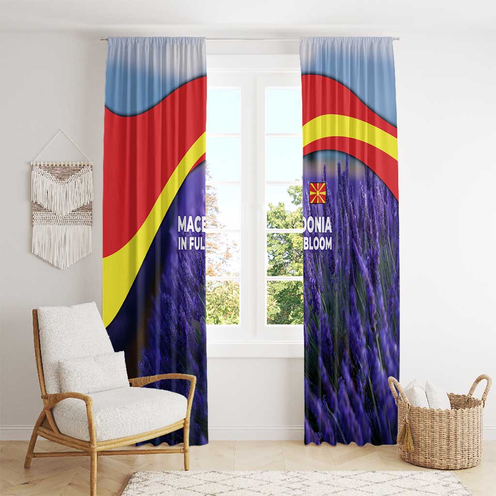 Macedonia Window Curtain with Lavender Field and Bloom Curve Design - Wonder Print Shop