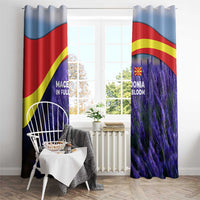 Macedonia Window Curtain with Lavender Field and Bloom Curve Design - Wonder Print Shop