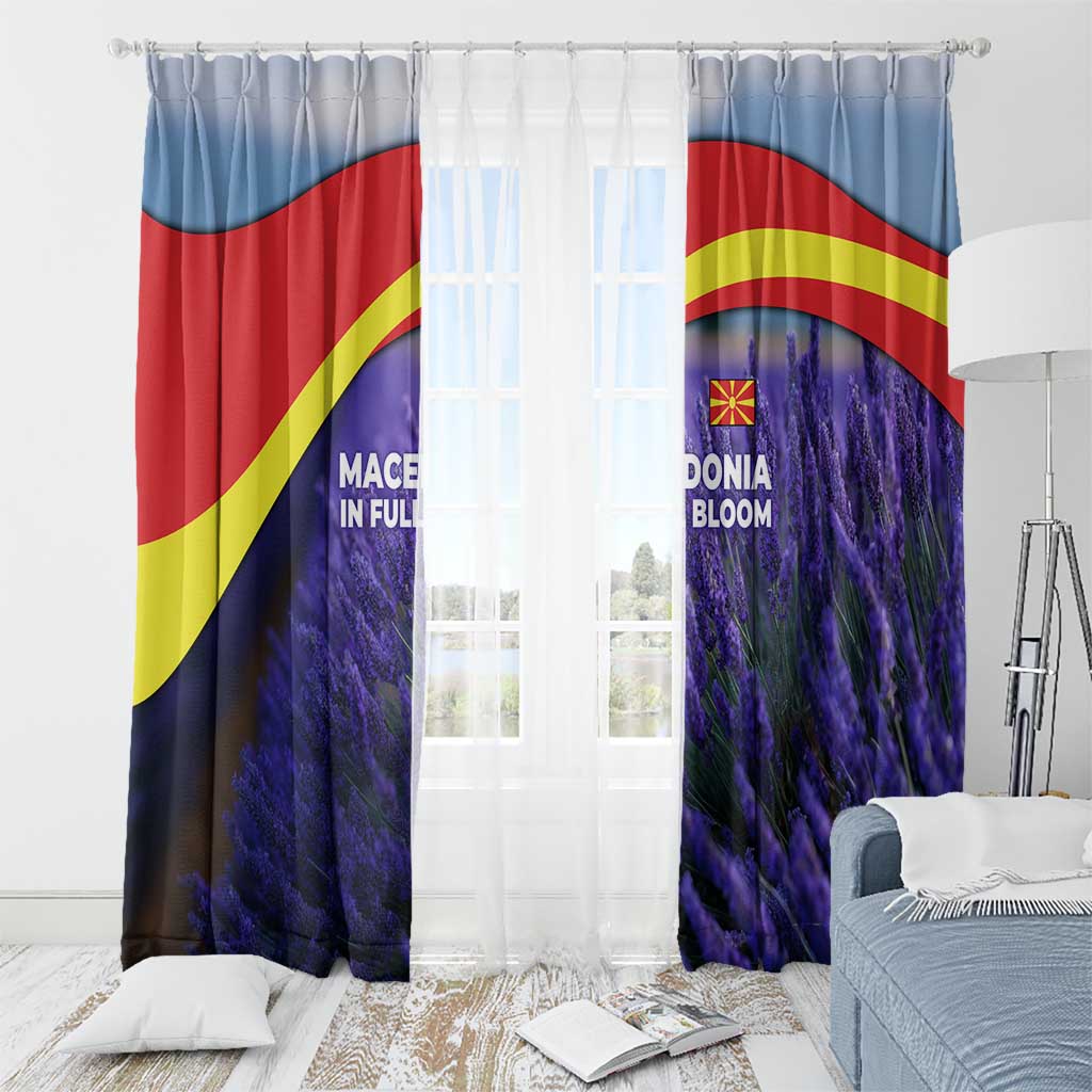 Macedonia Window Curtain with Lavender Field and Bloom Curve Design - Wonder Print Shop