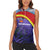 Macedonia Women Sleeveless Polo Shirt with Lavender Field and Bloom Curve Design - Wonder Print Shop