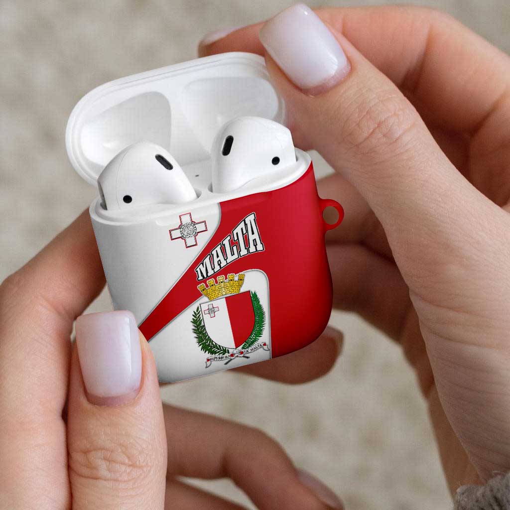 Malta AirPods Case with Coat of Arms and Island Map Design - Wonder Print Shop