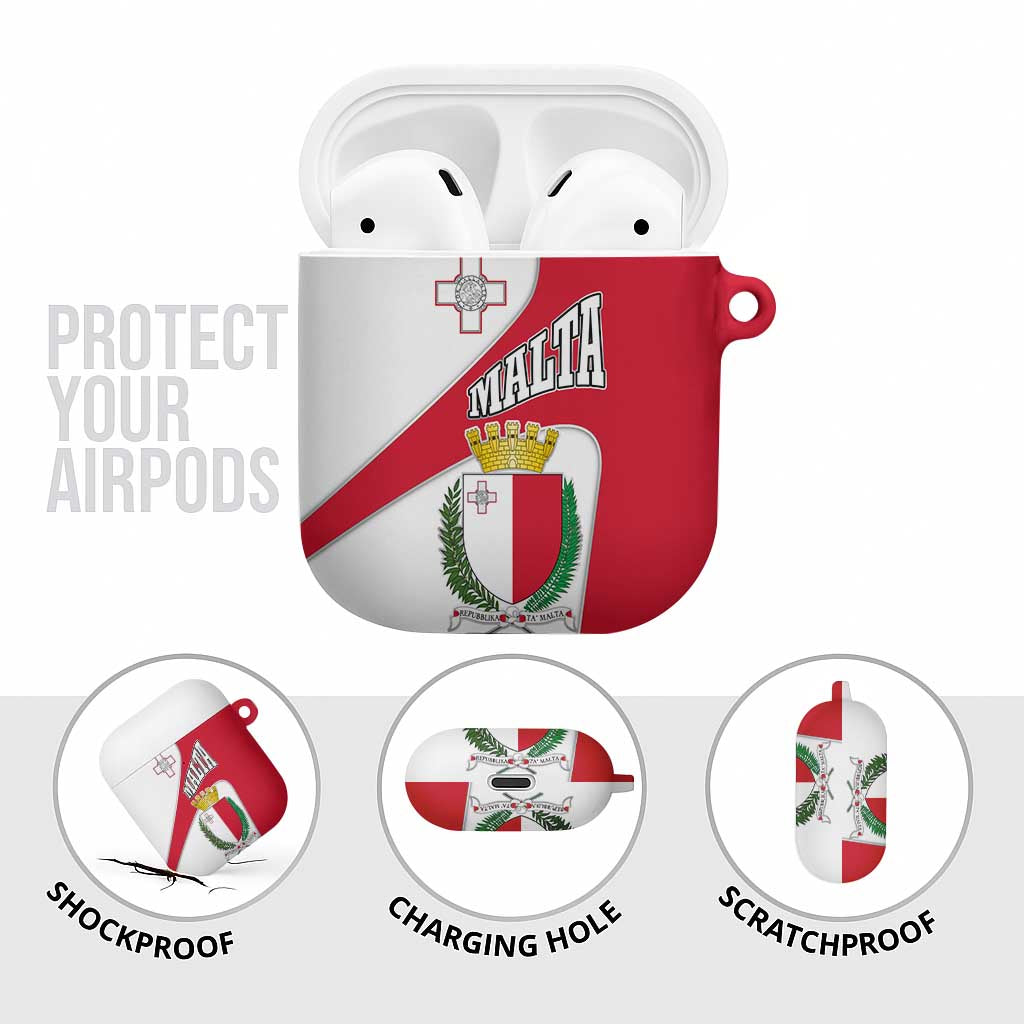 Malta AirPods Case with Coat of Arms and Island Map Design - Wonder Print Shop