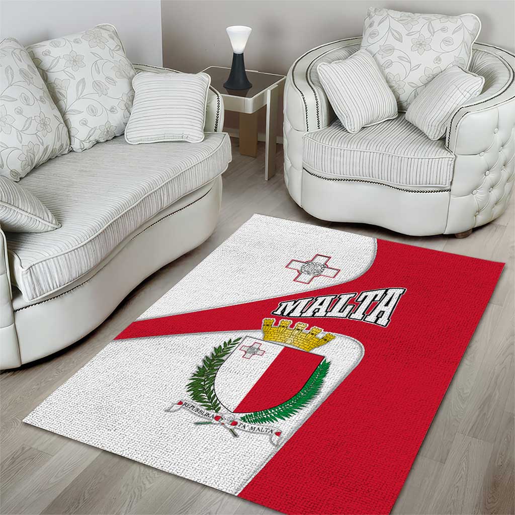 Malta Area Rug with Coat of Arms and Island Map Design - Wonder Print Shop