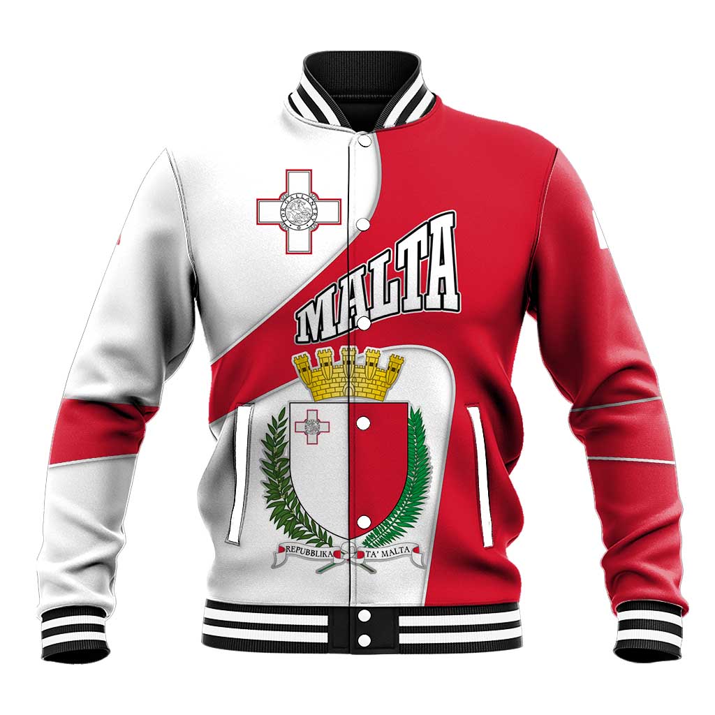 Malta Baseball Jacket with Coat of Arms and Island Map Design - Wonder Print Shop