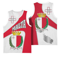 Malta Basketball Jersey with Coat of Arms and Island Map Design - Wonder Print Shop