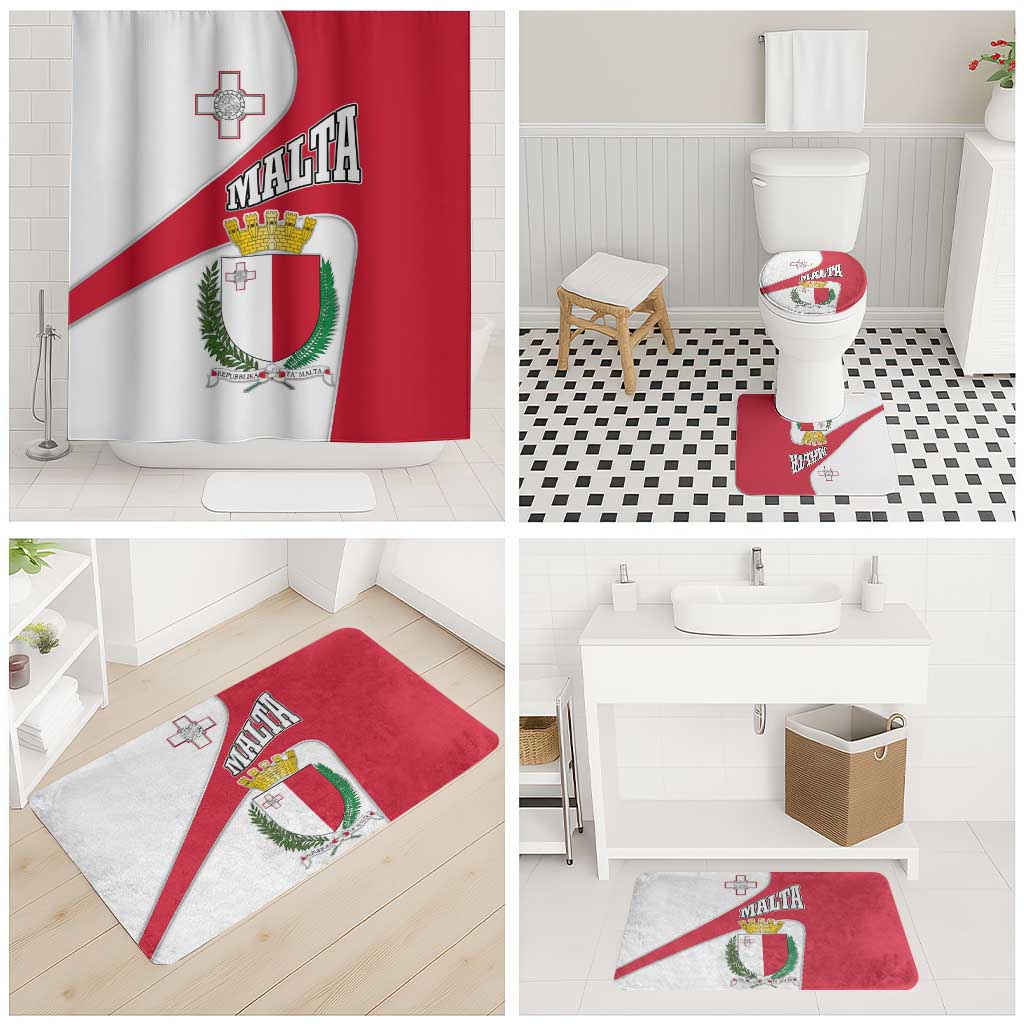 Malta Bathroom Set with Coat of Arms and Island Map Design - Wonder Print Shop