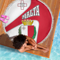 Malta Beach Blanket with Coat of Arms and Island Map Design - Wonder Print Shop