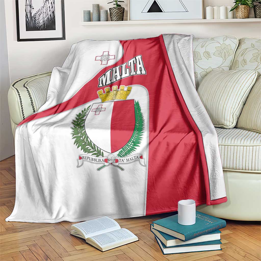 Malta Blanket with Coat of Arms and Island Map Design - Wonder Print Shop
