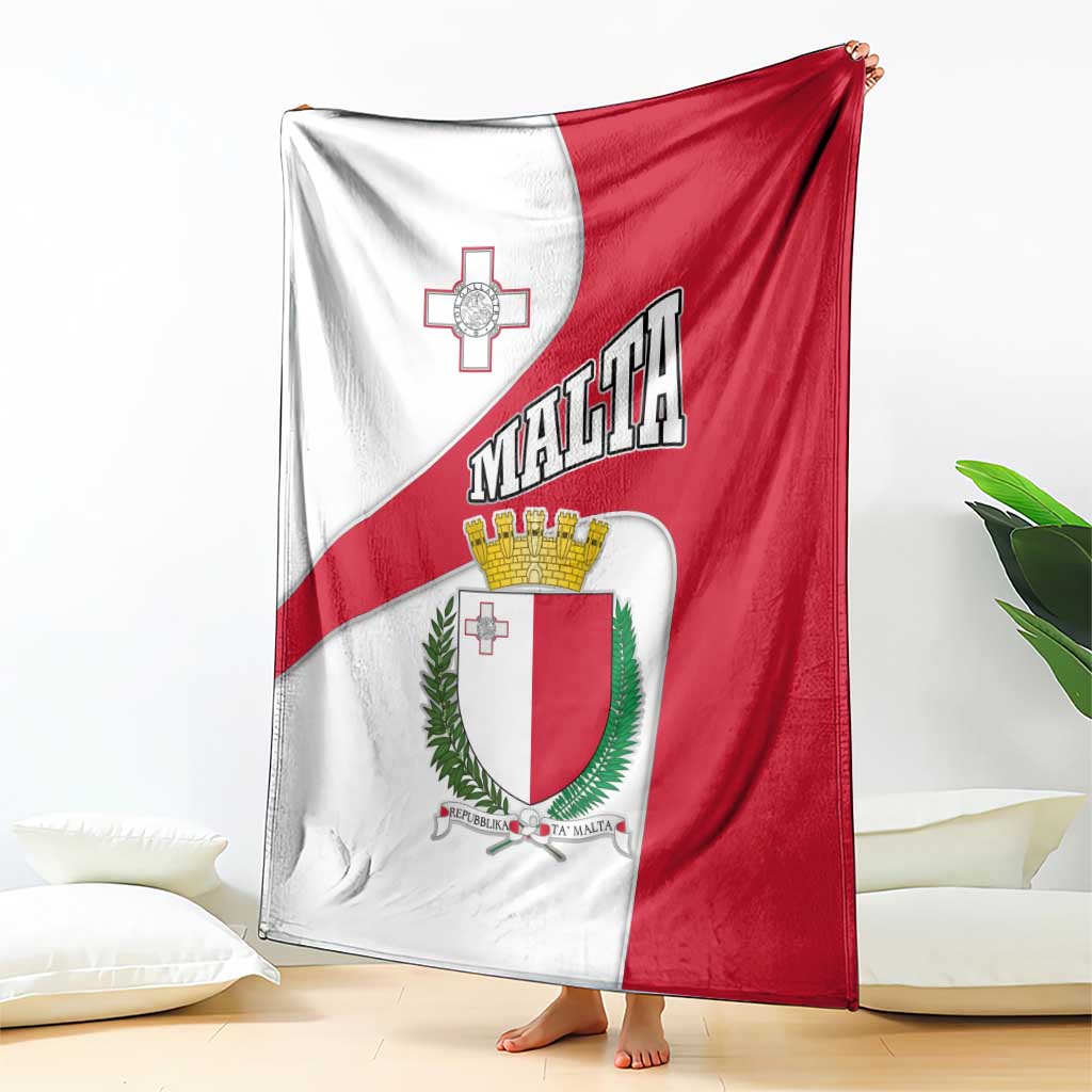 Malta Blanket with Coat of Arms and Island Map Design - Wonder Print Shop