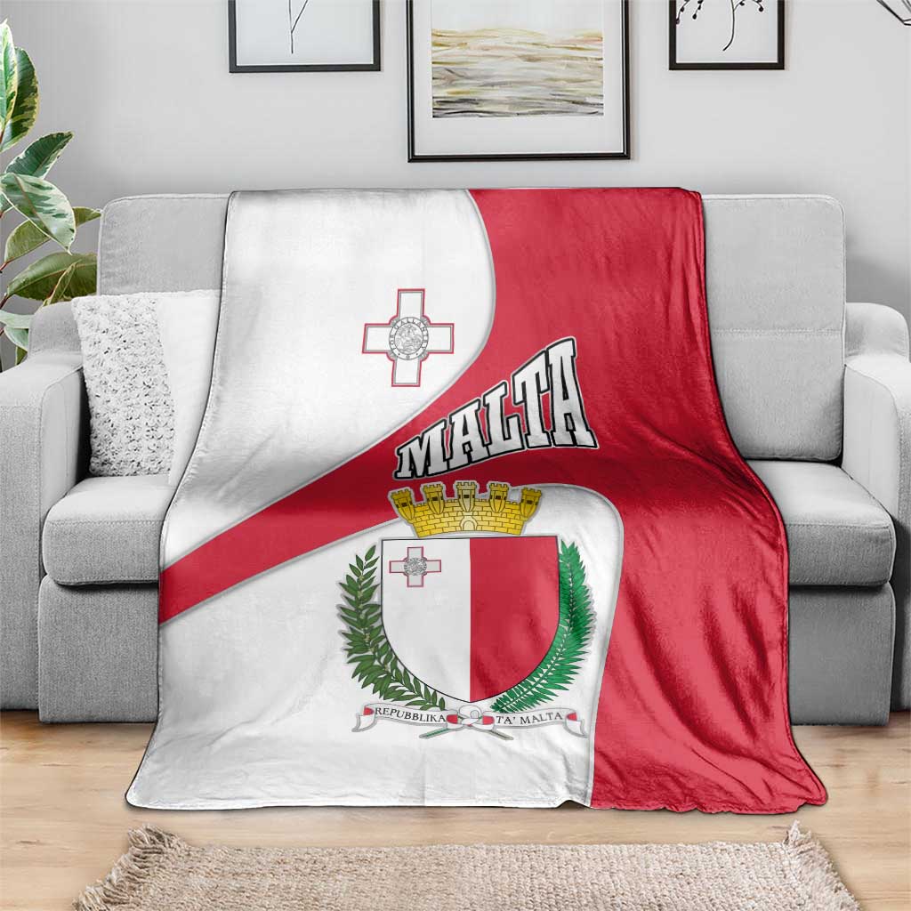 Malta Blanket with Coat of Arms and Island Map Design - Wonder Print Shop