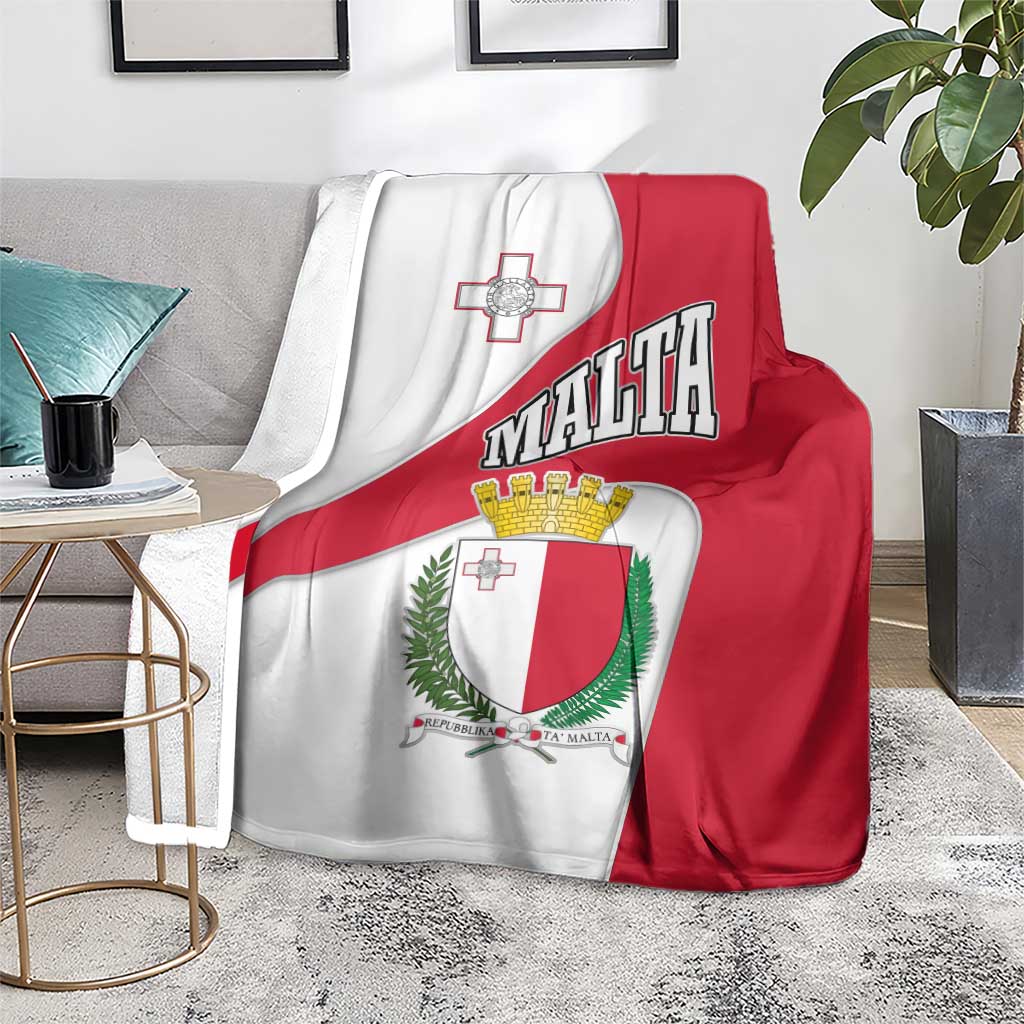 Malta Blanket with Coat of Arms and Island Map Design - Wonder Print Shop