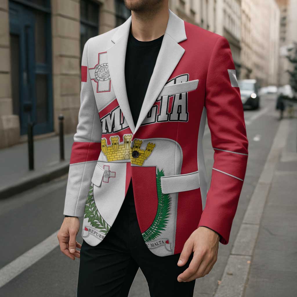 Malta Blazer with Coat of Arms and Island Map Design - Wonder Print Shop