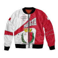 Malta Bomber Jacket with Coat of Arms and Island Map Design - Wonder Print Shop