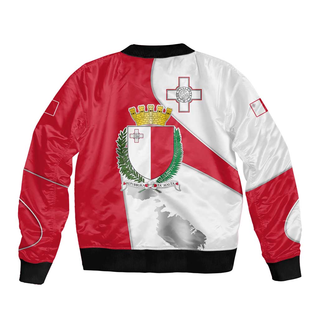 Malta Bomber Jacket with Coat of Arms and Island Map Design - Wonder Print Shop