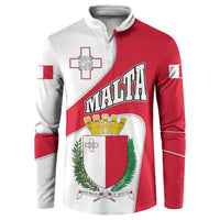 Malta Button Sweatshirt with Coat of Arms and Island Map Design - Wonder Print Shop