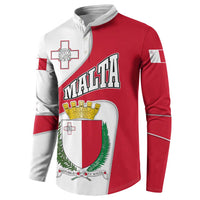 Malta Button Sweatshirt with Coat of Arms and Island Map Design - Wonder Print Shop