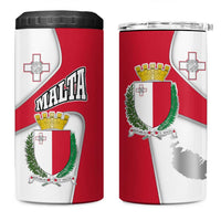 Malta 4 in 1 Can Cooler Tumbler with Coat of Arms and Island Map Design - Wonder Print Shop