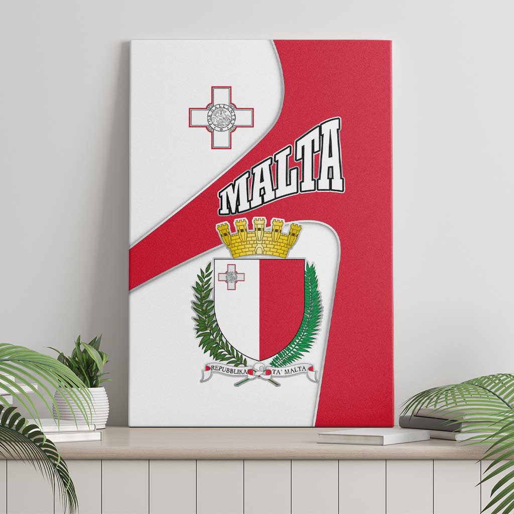 Malta Canvas Wall Art with Coat of Arms and Island Map Design - Wonder Print Shop