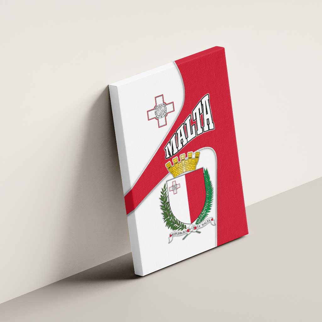 Malta Canvas Wall Art with Coat of Arms and Island Map Design - Wonder Print Shop