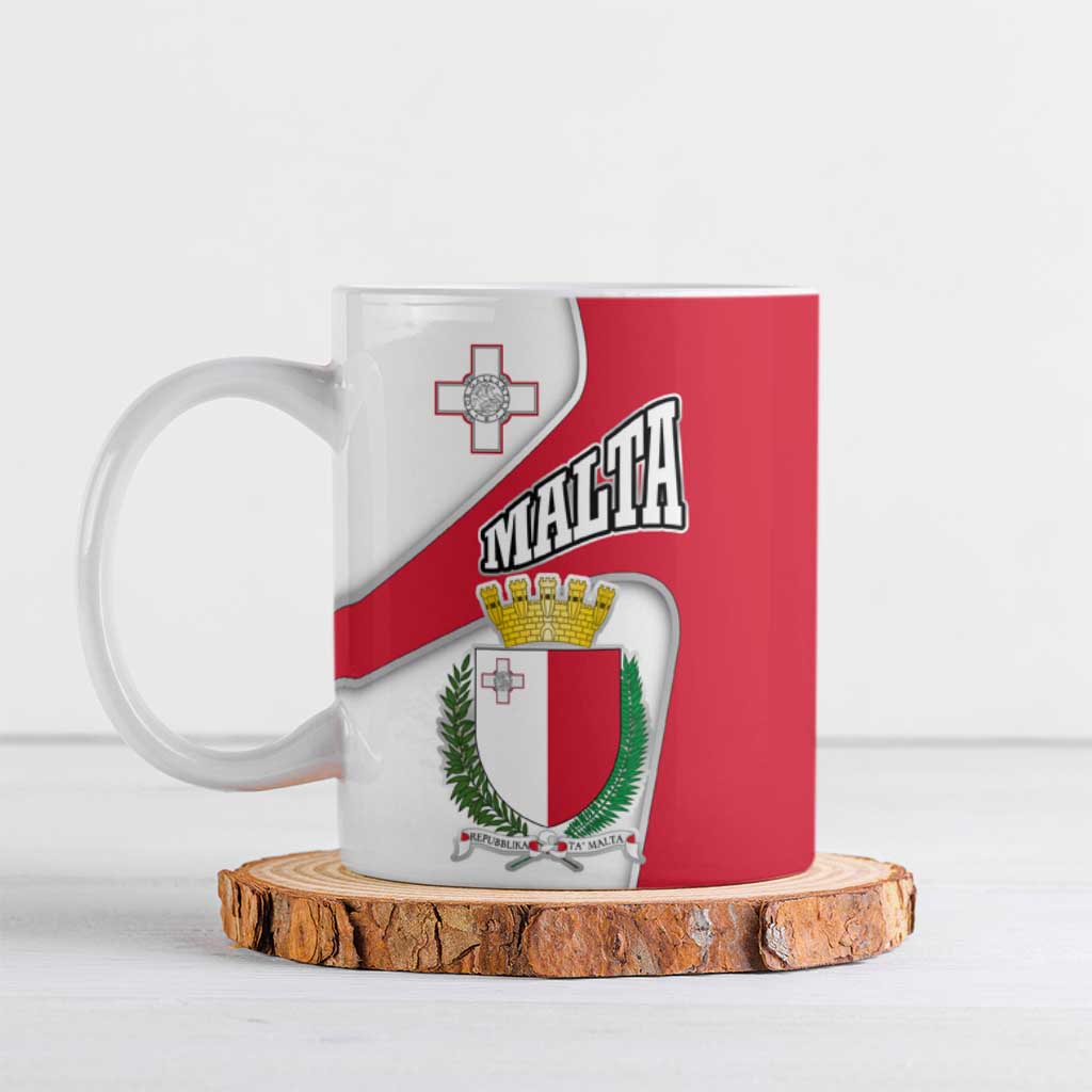 Malta Ceramic Mug with Coat of Arms and Island Map Design - Wonder Print Shop