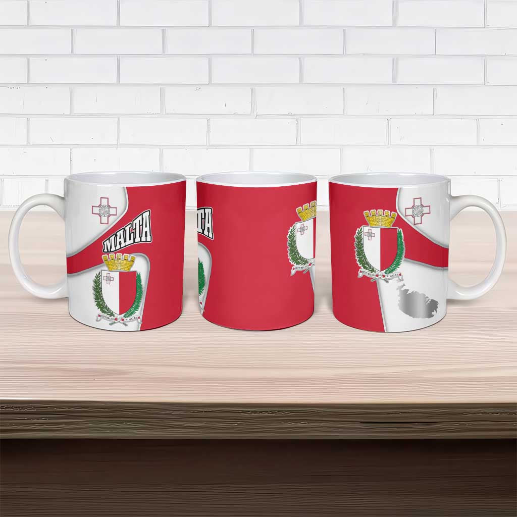 Malta Ceramic Mug with Coat of Arms and Island Map Design - Wonder Print Shop