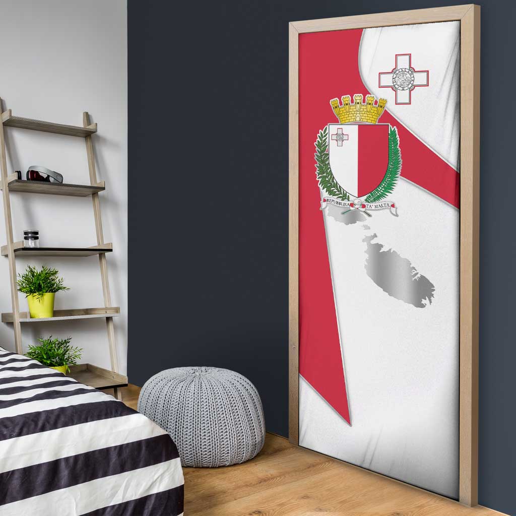 Malta Door Cover with Coat of Arms and Island Map Design - Wonder Print Shop