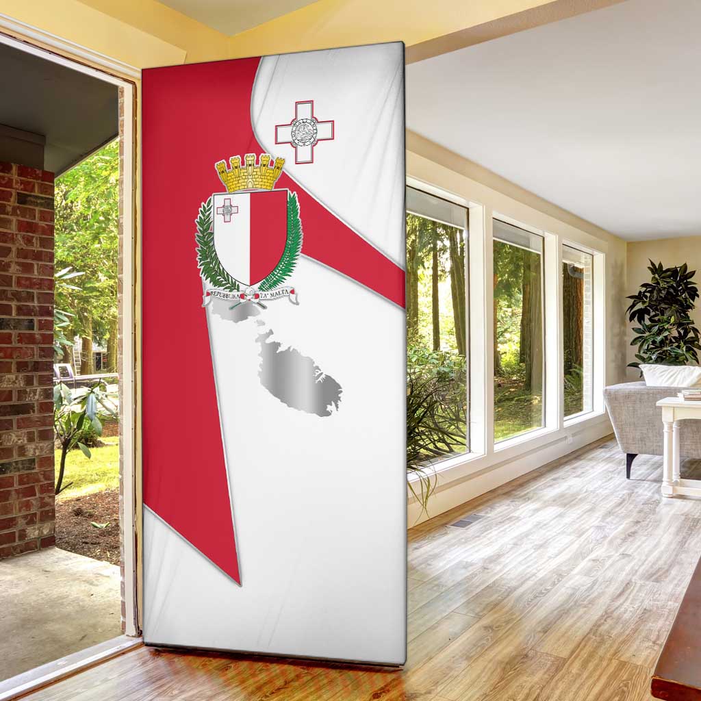Malta Door Cover with Coat of Arms and Island Map Design - Wonder Print Shop