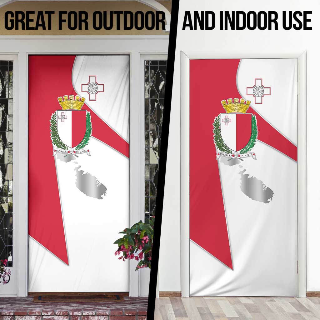 Malta Door Cover with Coat of Arms and Island Map Design - Wonder Print Shop
