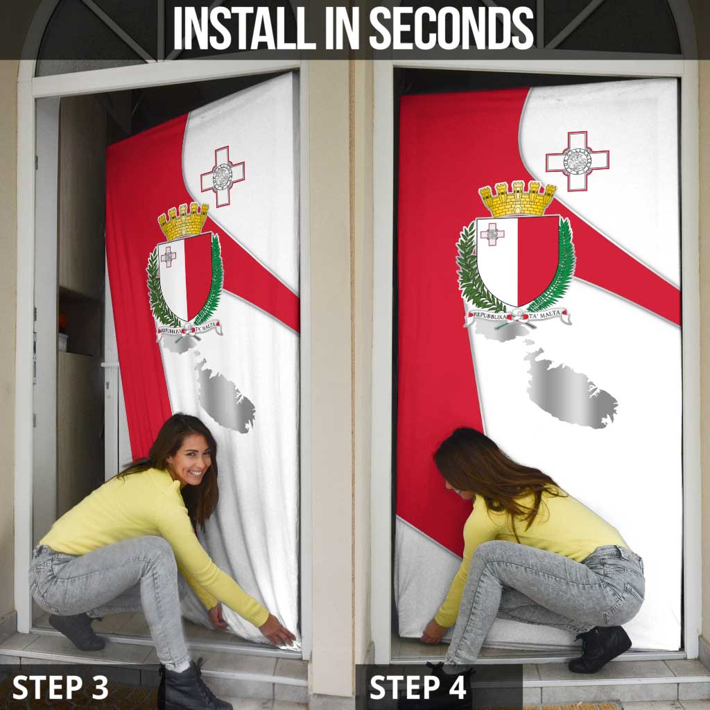 Malta Door Cover with Coat of Arms and Island Map Design - Wonder Print Shop
