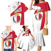 Malta Family Matching Mermaid Dress and Hawaiian Shirt with Coat of Arms and Island Map Design - Wonder Print Shop