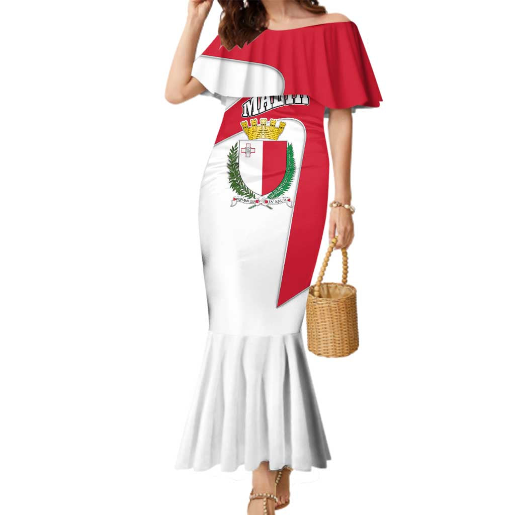 Malta Family Matching Mermaid Dress and Hawaiian Shirt with Coat of Arms and Island Map Design - Wonder Print Shop